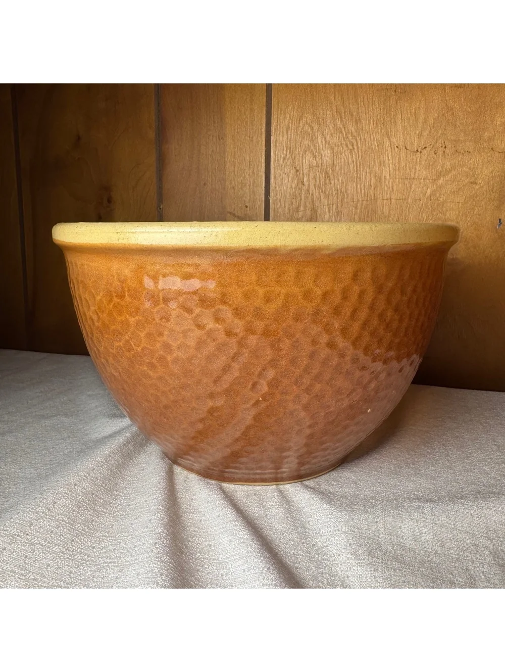 Vintage Watt Pottery KLA HAM’RD Mixing Bowl Yellow Ware Stoneware 10 Inch